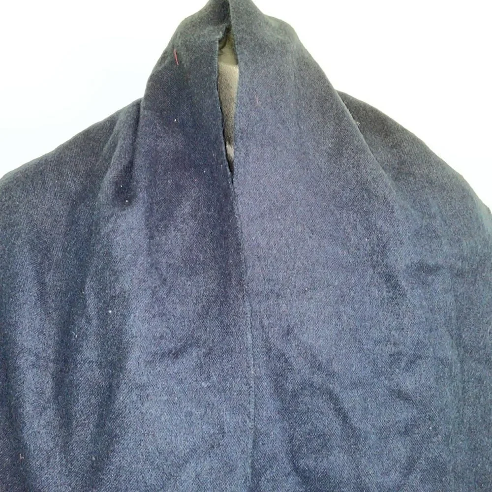 Halston dark navy blue acrylic winter scarf with fringe‎